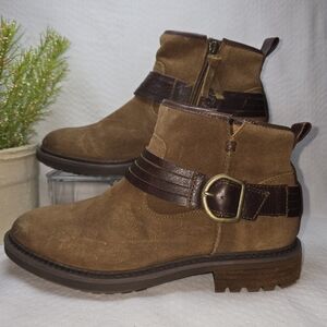Sofft Brown Ankle Boots with Buckle Detail